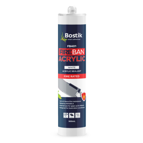 Bostik Fireban Acrylic cartridge 300ml WHITE