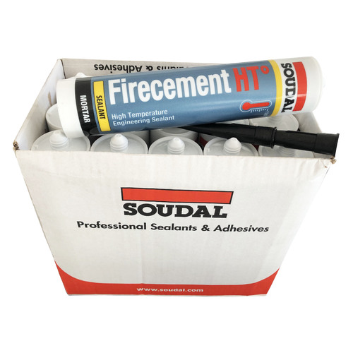 Soudal FIRECEMENT HT high temperature sealant mortar 310ml Cartridge Box of 15 GREY