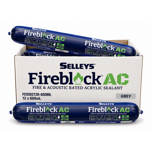 Selleys Fireblock AC fire rated Box of 12 - 600ml Polyurethane Modified Acrylic Sausages